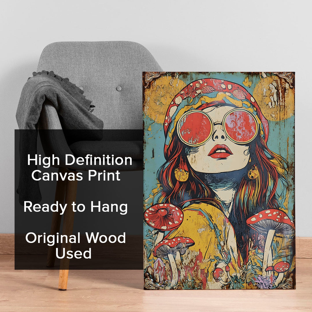 Groovy Reverie Wall Art Painting, HD Canvas Print, Framed, Ready to Hang. (POMWA48)