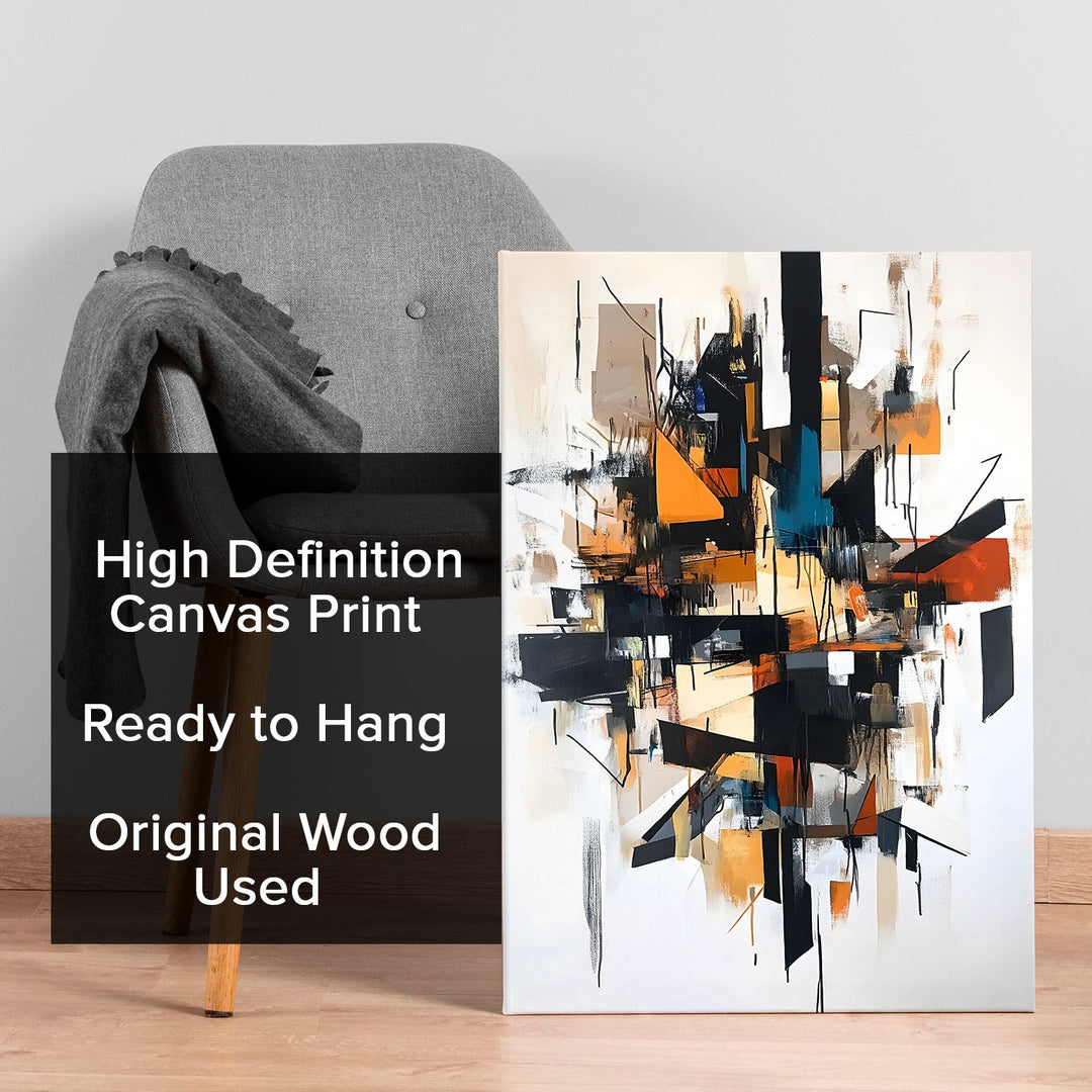 Geometric Symphony Wall Art Painting, HD Canvas Print, Framed, Ready to Hang. (AMWA42)