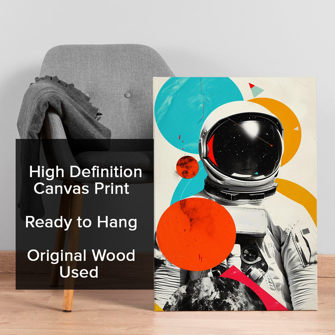 Astronaut Altered Wall Art Painting, HD Canvas Print, Framed, Ready to Hang. (POMA13)