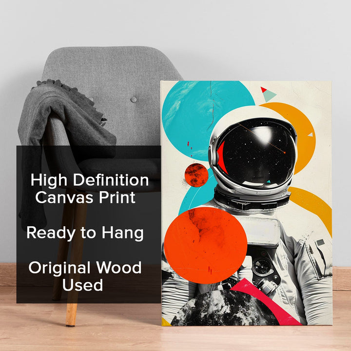 Astronaut Altered Wall Art Painting, HD Canvas Print, Framed, Ready to Hang. (POMA13)