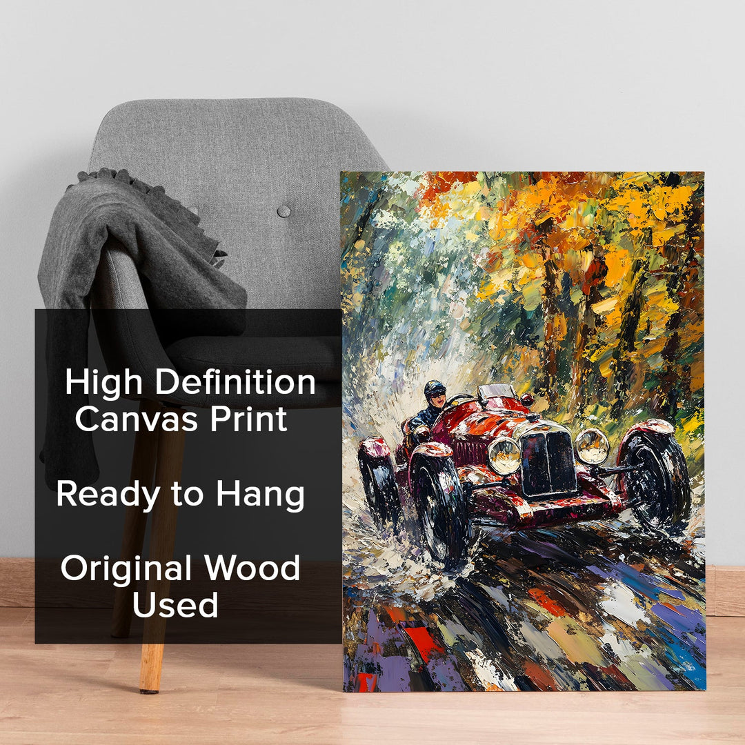 Vintage Speed Wall Art Painting, HD Canvas Print, Framed, Ready to Hang. (POMWA87)