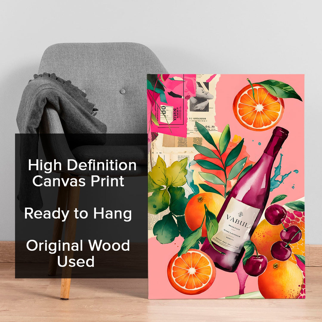Vibrance & Vino Wall Art Painting, HD Canvas Print, Framed, Ready to Hang. (POMWA177)