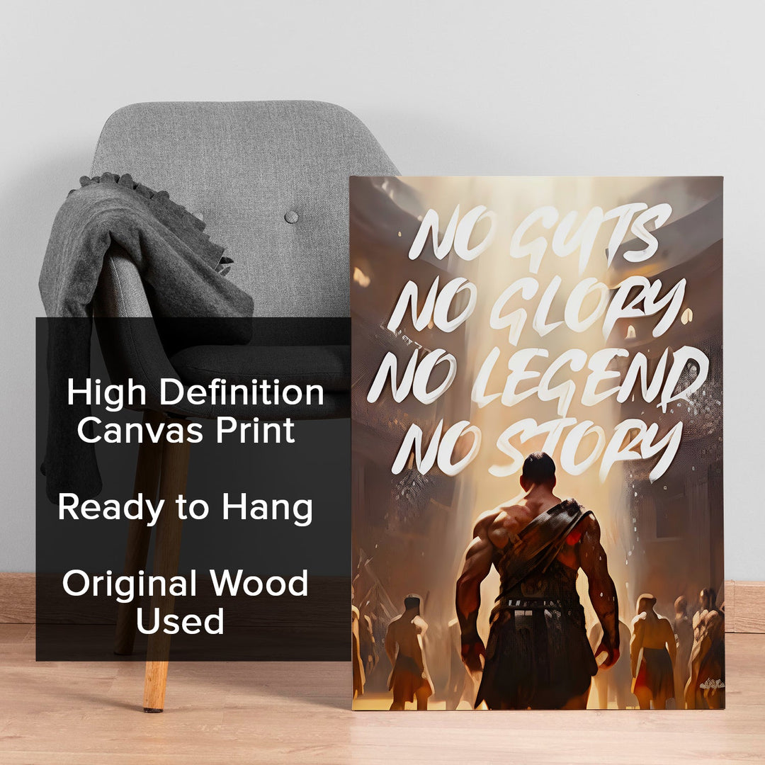 Gladiator Warrior Motivational Wall Art, HD Canvas Print, Framed, Ready to Hang. (POMWA348)