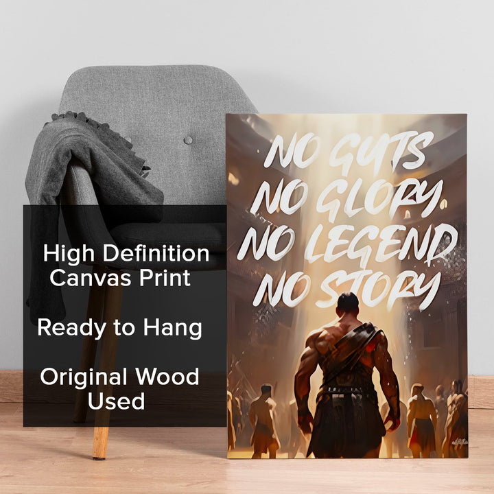 Gladiator Warrior Motivational Wall Art, HD Canvas Print, Framed, Ready to Hang. (POMWA348)