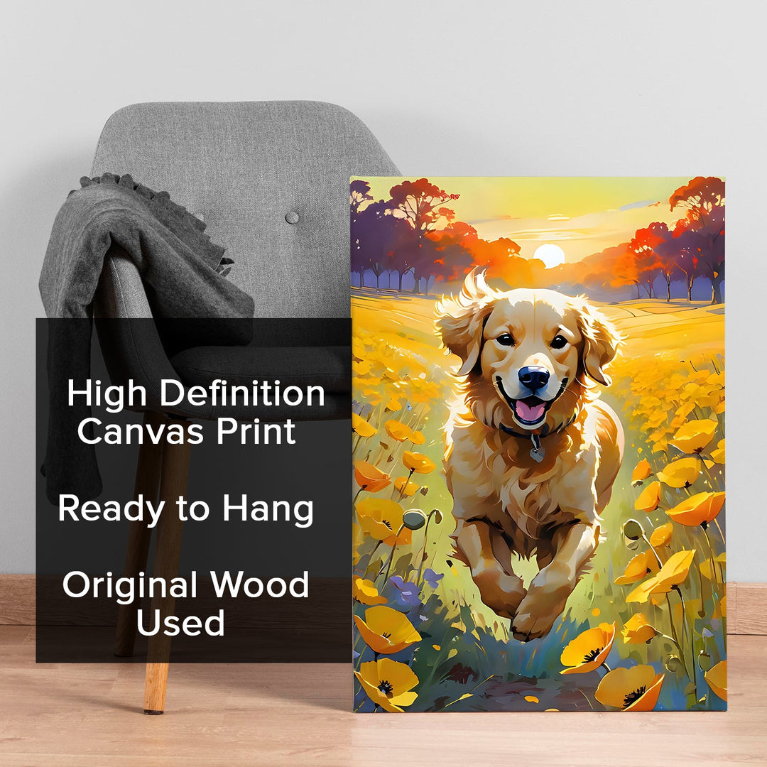 Golden Joy Wall Art Painting, HD Canvas Print, Framed, Ready to Hang. (AMWA27)