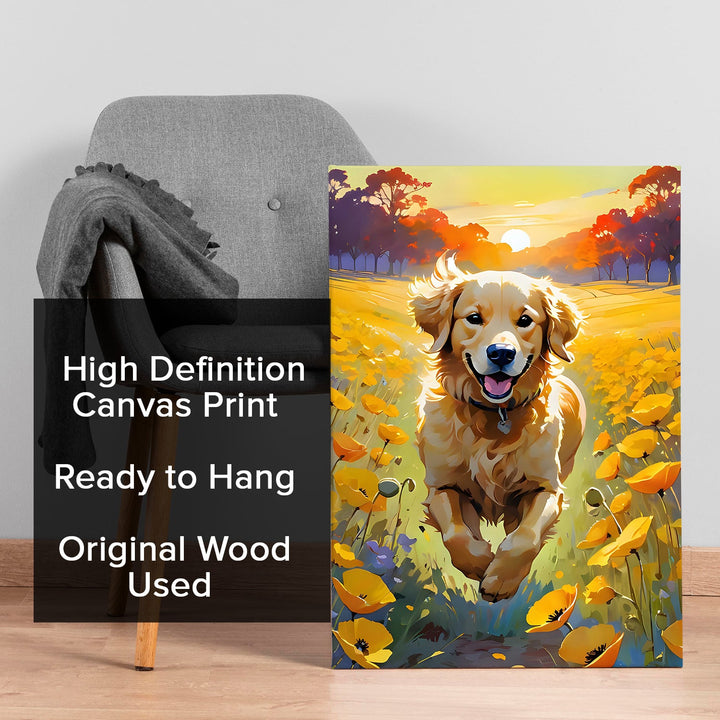 Golden Joy Wall Art Painting, HD Canvas Print, Framed, Ready to Hang. (AMWA27)