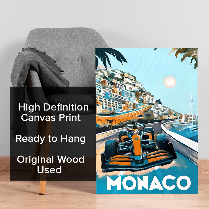 Monaco Grand Prix Wall Art Painting, HD Canvas Print, Framed, Ready to Hang. (POMWA218)