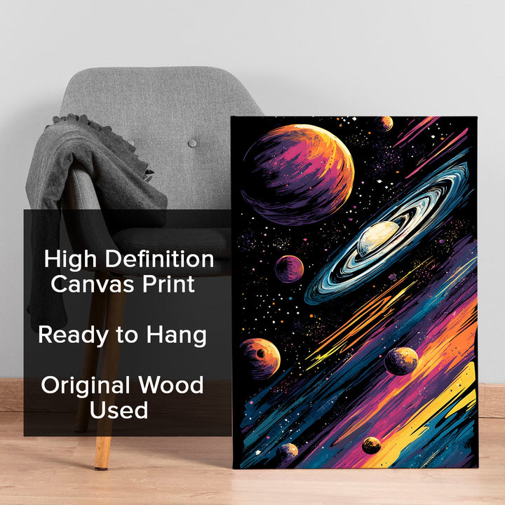 Orbit of Colors Wall Art Painting, HD Canvas Print, Framed, Ready to Hang. (POMWA49)