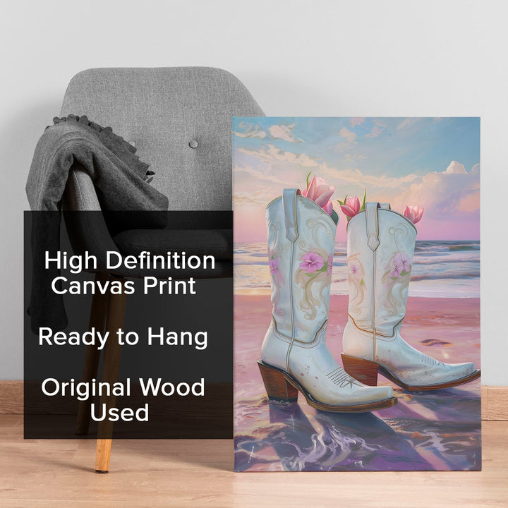 Maximalist Wall Art, Cowgirl Décor, HD Canvas Print, Framed, Ready to Hang. (POMA01)