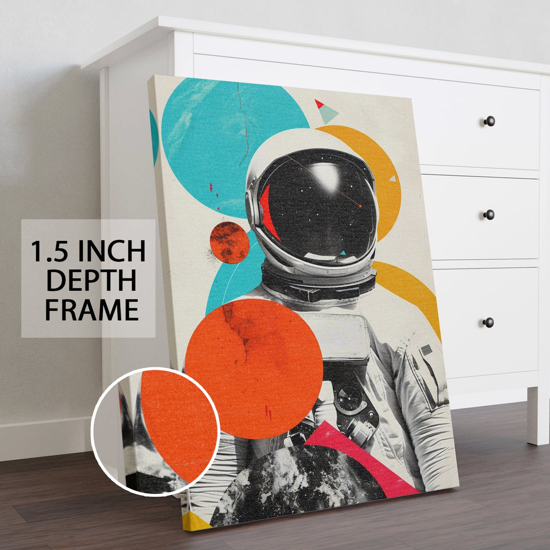 Astronaut Altered Wall Art Painting, HD Canvas Print, Framed, Ready to Hang. (POMA13)