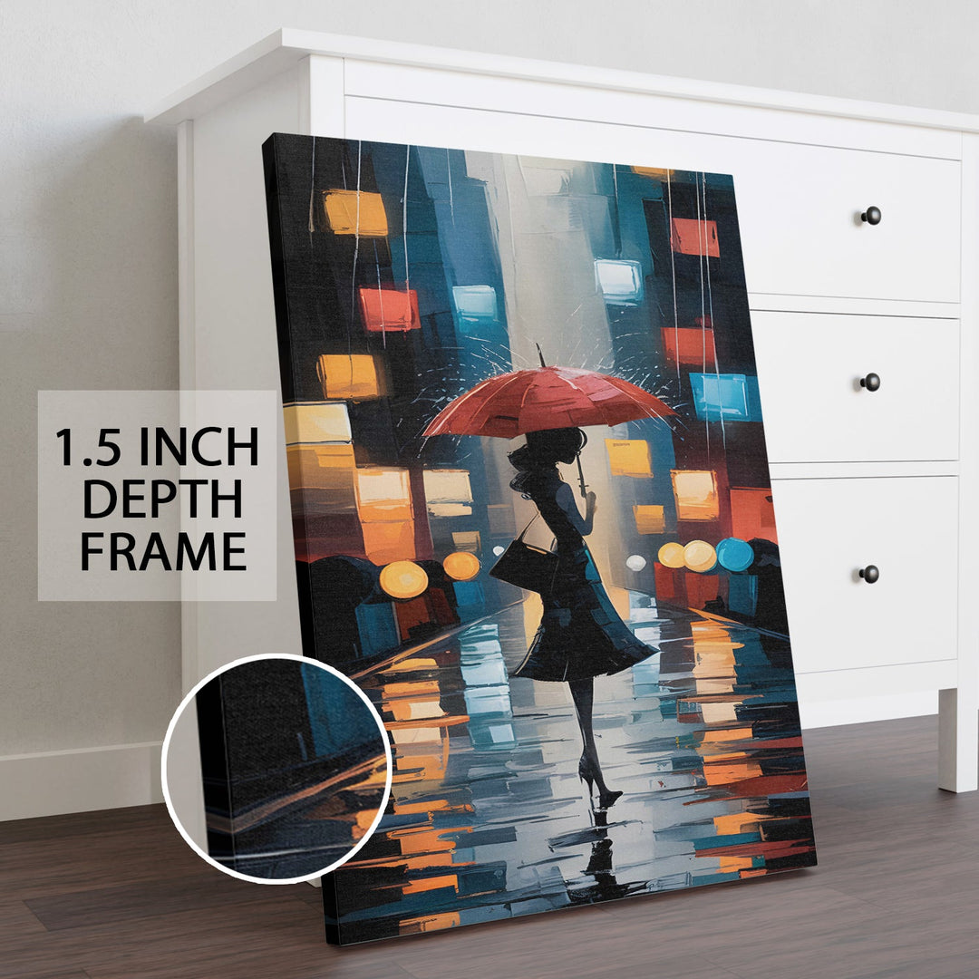 Neon Drizzle Wall Art Painting, HD Canvas Print, Framed, Ready to Hang. (AMWA39)