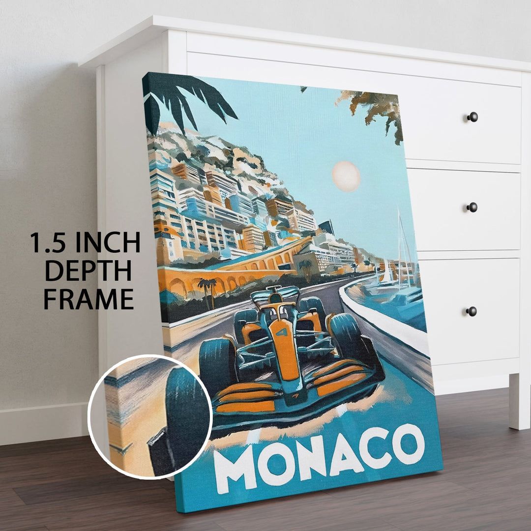 Monaco Grand Prix Wall Art Painting, HD Canvas Print, Framed, Ready to Hang. (POMWA218)