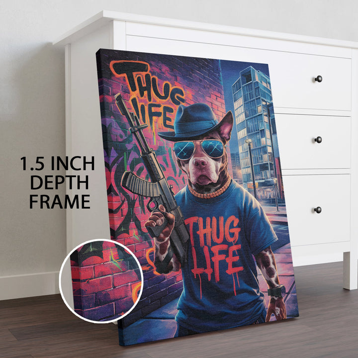 Urban Bark Boss Wall Art Painting, HD Canvas Print, Framed, Ready to Hang. (POMWA190)