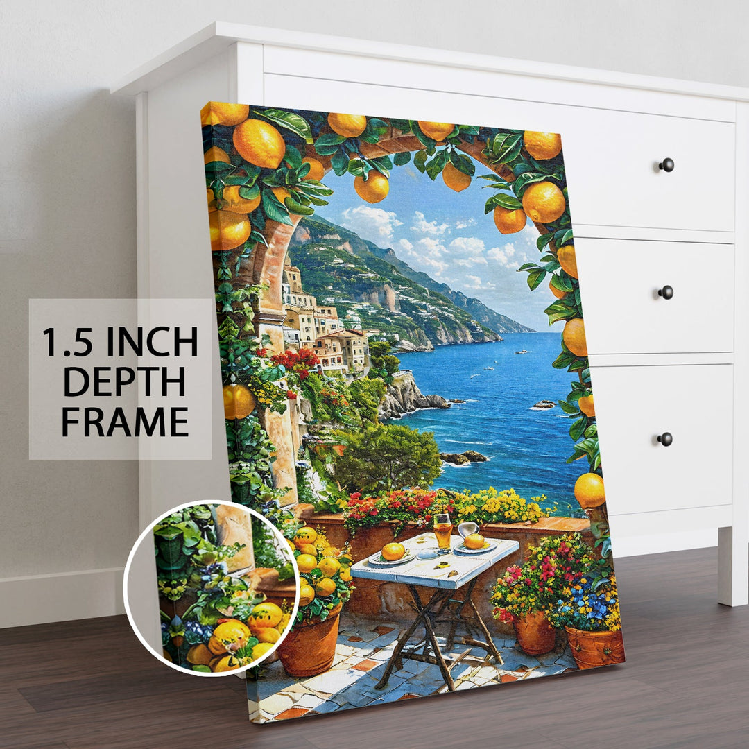 Amalfi Dreamscape Wall Art Painting, HD Canvas Print, Framed, Ready to Hang. (AMWA54)