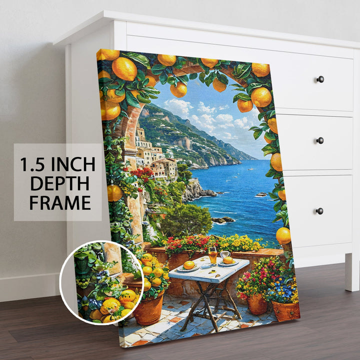 Amalfi Dreamscape Wall Art Painting, HD Canvas Print, Framed, Ready to Hang. (AMWA54)