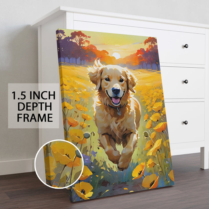 Golden Joy Wall Art Painting, HD Canvas Print, Framed, Ready to Hang. (AMWA27)