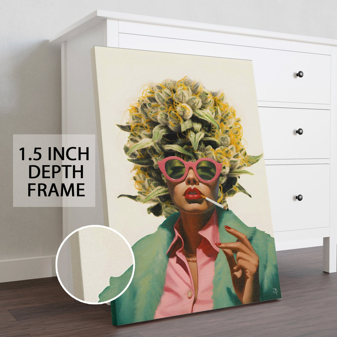 Afro Bloom Wall Art Painting, HD Canvas Print, Framed, Ready to Hang. (BOMWP01)