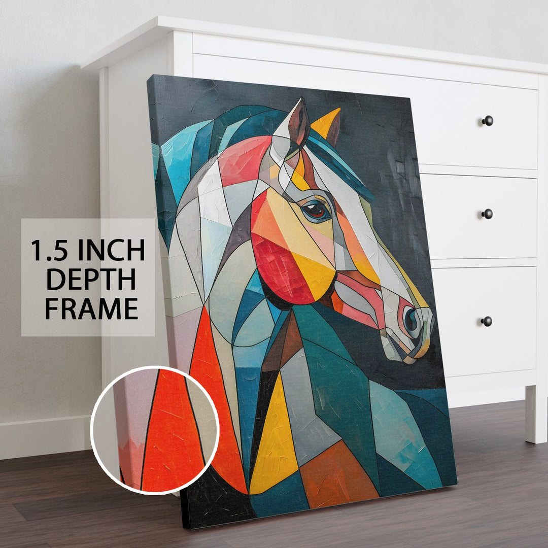 Equine Spectrum Wall Art Painting, HD Canvas Print, Framed, Ready to Hang. (AMWA35)