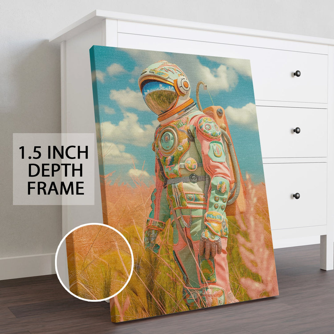 Astronaut Altered Maximalist Wall Art Painting, HD Canvas Print, Framed, Ready to Hang. (POMA17)