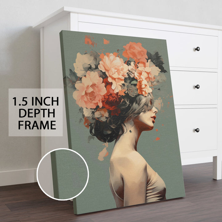 The Floral Crown Wall Art Painting, HD Canvas Print, Framed, Ready to Hang. (BOWA10)