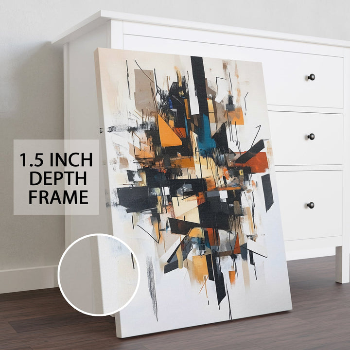 Geometric Symphony Wall Art Painting, HD Canvas Print, Framed, Ready to Hang. (AMWA42)