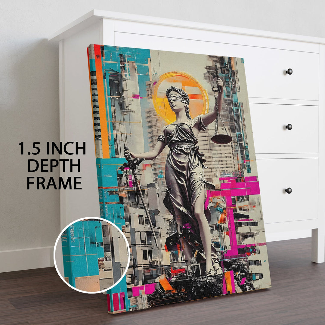 Neo Justicia Wall Art Painting, HD Canvas Print, Framed, Ready to Hang. (POMWA244)