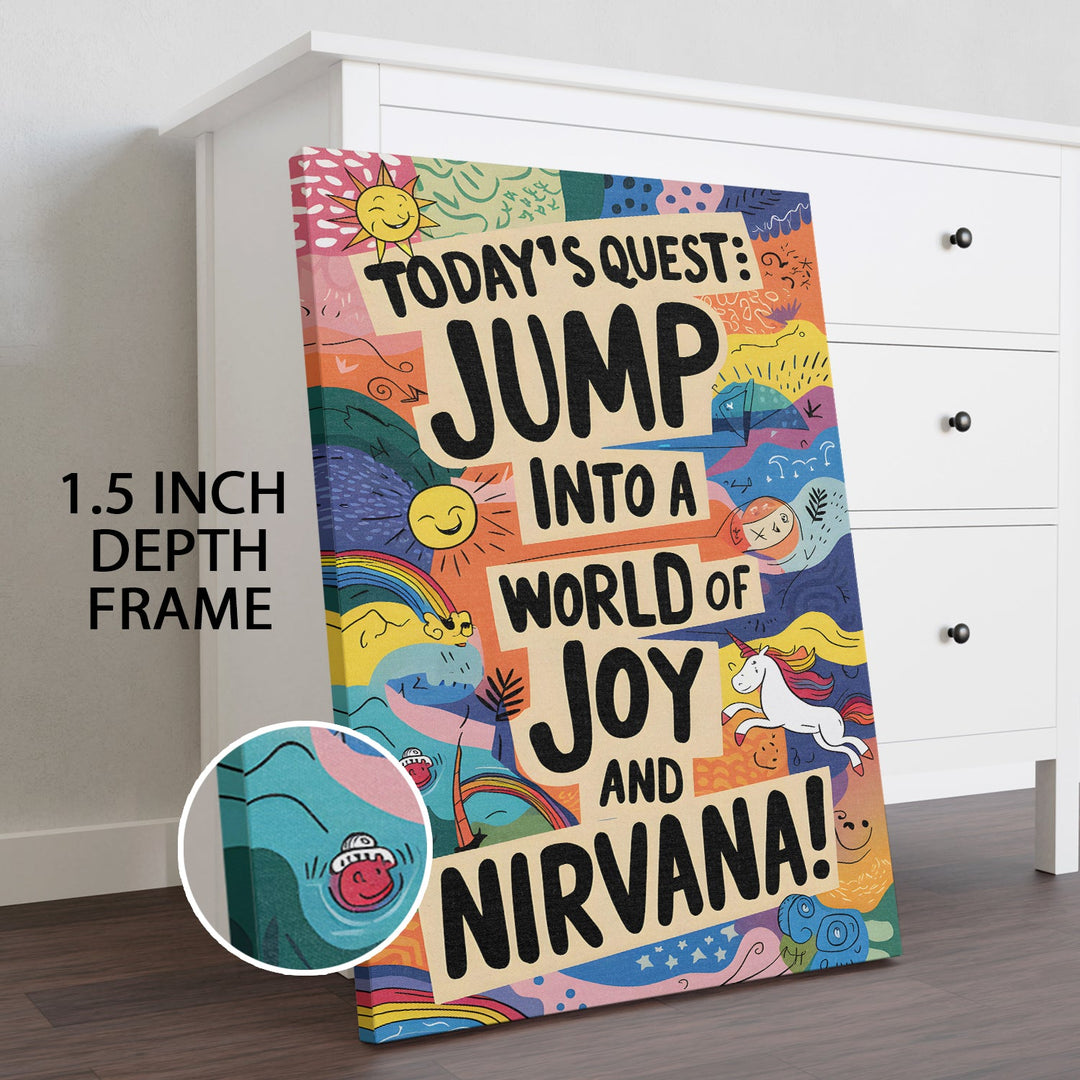 Quest for Joy Wall Art Painting, HD Canvas Print, Framed, Ready to Hang. (POMWA187)
