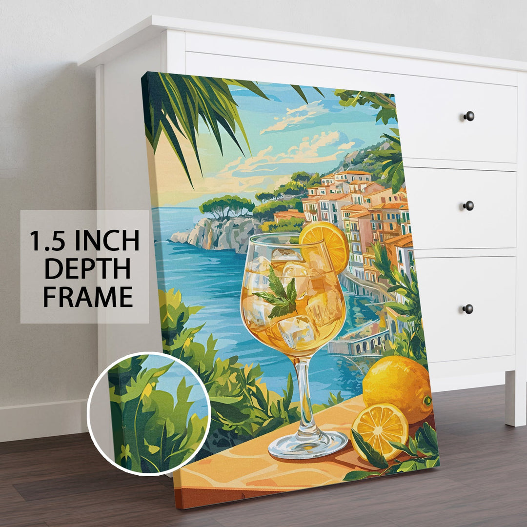 Coastal Citrus Bliss Wall Art Painting, HD Canvas Print, Framed, Ready to Hang. (AMWA51)