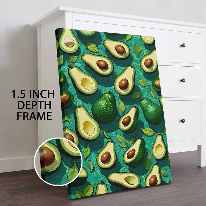 Avocado Love – Vibrant Kitchen Wall Art, HD Canvas Print, Framed, Ready to Hang. (POMWA328)