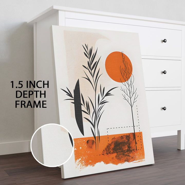 Terracotta Leaves Wall Art Painting, HD Canvas Print, Framed, Ready to Hang. (POMWA196)