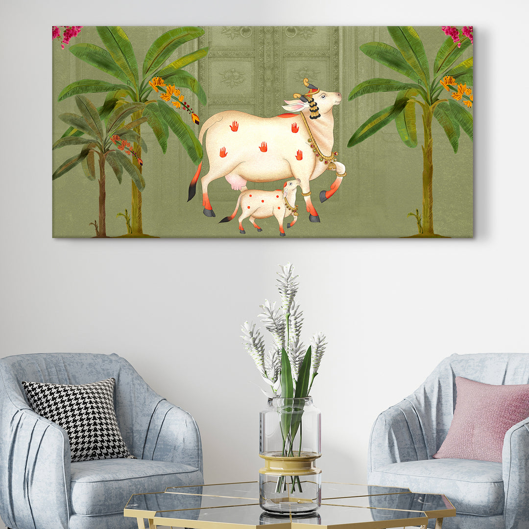 Indian Traditional Pichwai Wall Art Canvas Painting for Home Decor (PICHWA17)