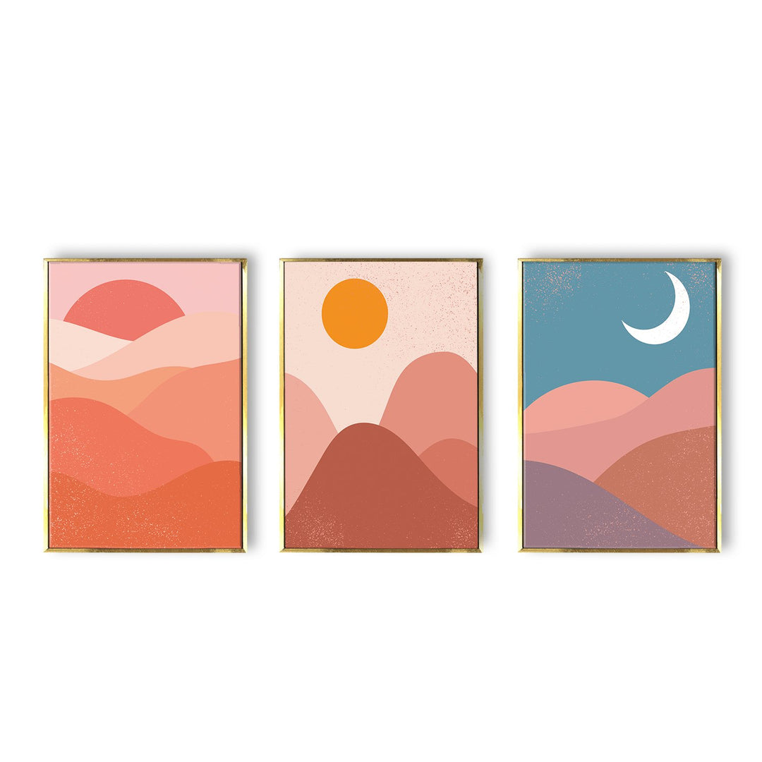 Abstract landscapes set with sunrise and sunset Canvas Painting for Home and office