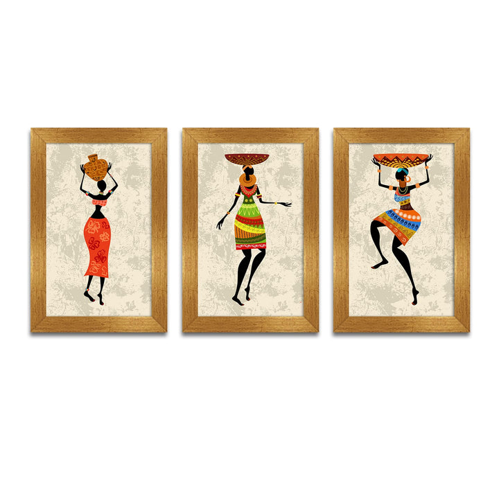 African Canvas Painting Framed For Living Room and Hotels Wall Decoration