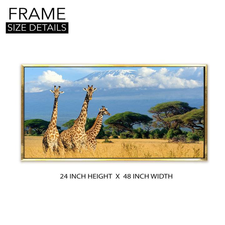 Amazing Wildlife Wall Art. Large Canvas Framed Digital Reprints of Jungle, Wildlife, Animals and Birds. Ready To Hang. Size: 24 Inch x 48 Inch (WBWA27)