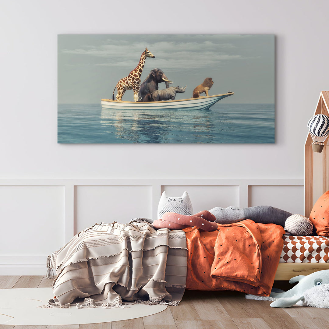 Amazing Wildlife Wall Art. Large Canvas Framed Digital Reprints of Jungle, Wildlife, Animals and Birds. Ready To Hang. Size: 24 Inch x 48 Inch (WBWA34)