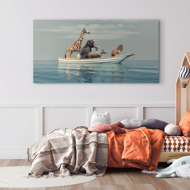 Amazing Wildlife Wall Art. Large Canvas Framed Digital Reprints of Jungle, Wildlife, Animals and Birds. Ready To Hang. Size: 24 Inch x 48 Inch (WBWA34)