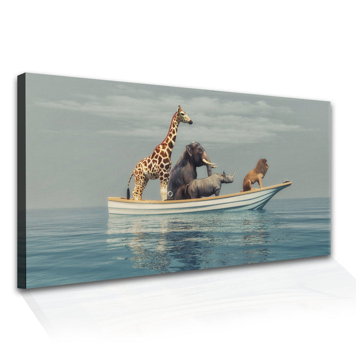 Amazing Wildlife Wall Art. Large Canvas Framed Digital Reprints of Jungle, Wildlife, Animals and Birds. Ready To Hang. Size: 24 Inch x 48 Inch (WBWA34)