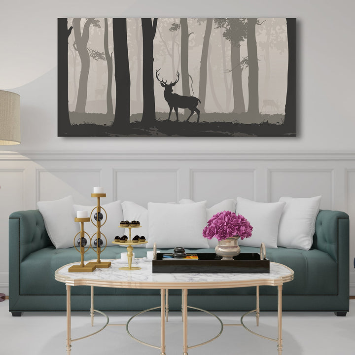 Amazing Wildlife Wall Art. Large Canvas Framed Digital Reprints of Jungle, Wildlife, Animals and Birds. Ready To Hang. Size: 24 Inch x 48 Inch (WBWA44)