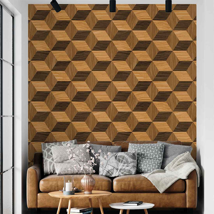 Brown 3D Luxury Wood Wallpaper For Home and Hotels Wall Decoration