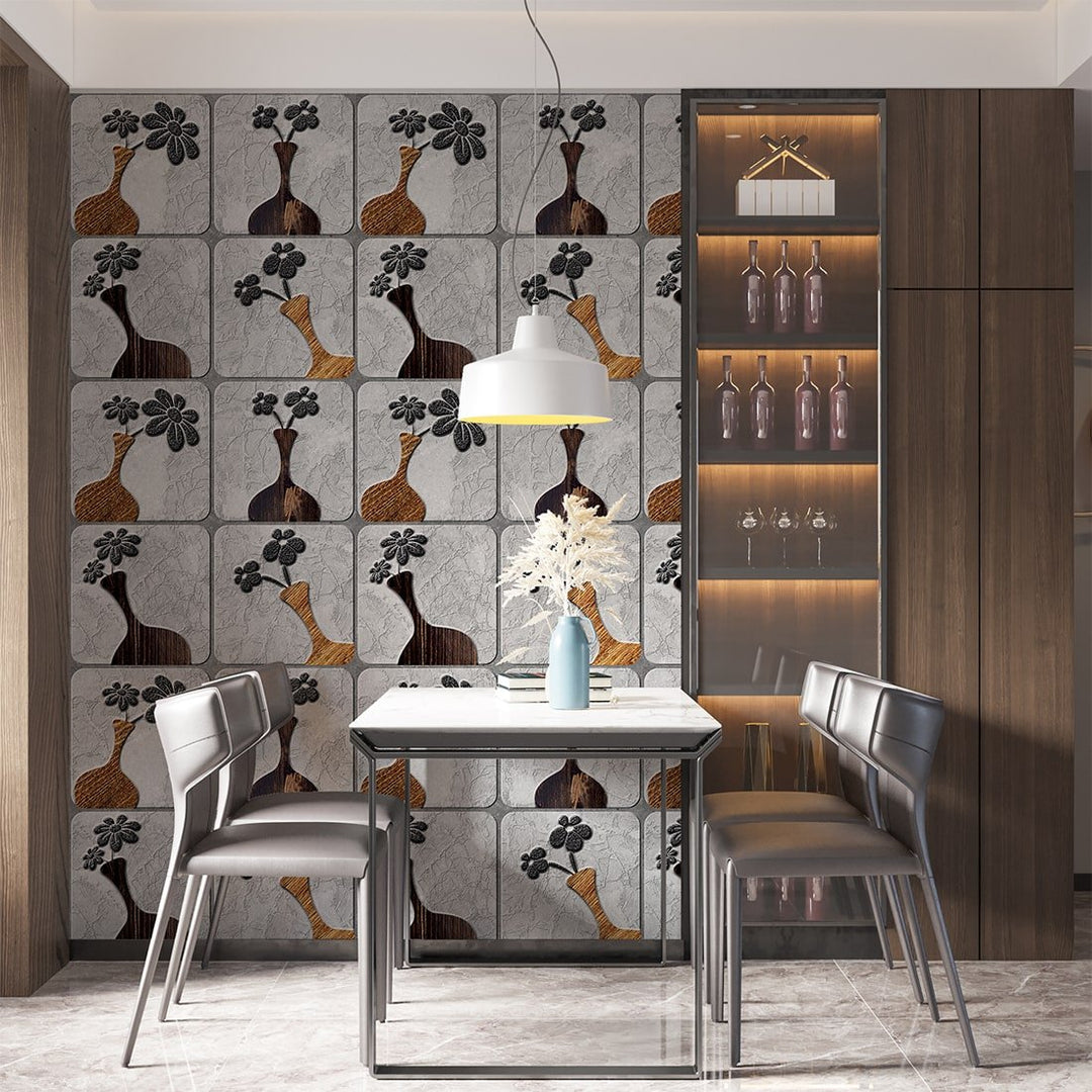 Brown Color Stone Wallpaper for Home and Office Wall Decoration