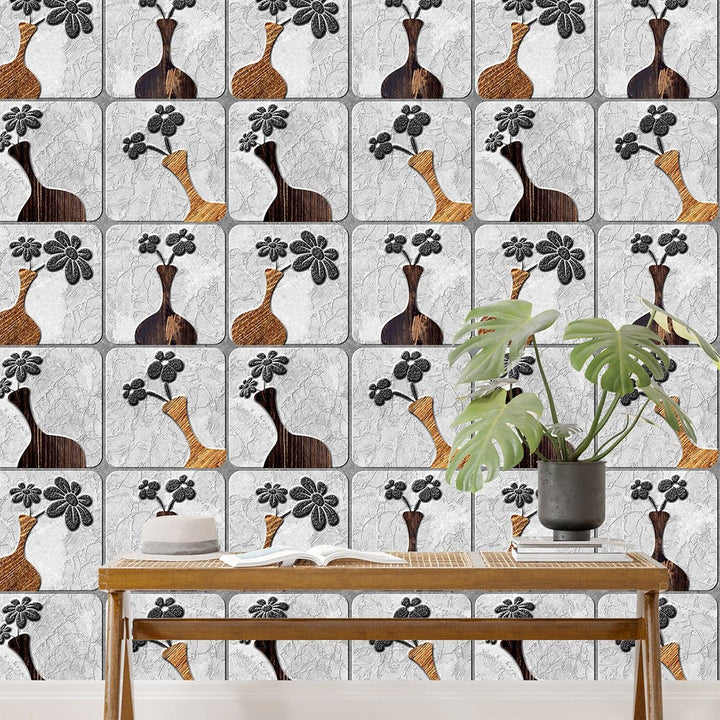 Brown Color Stone Wallpaper for Home and Office Wall Decoration