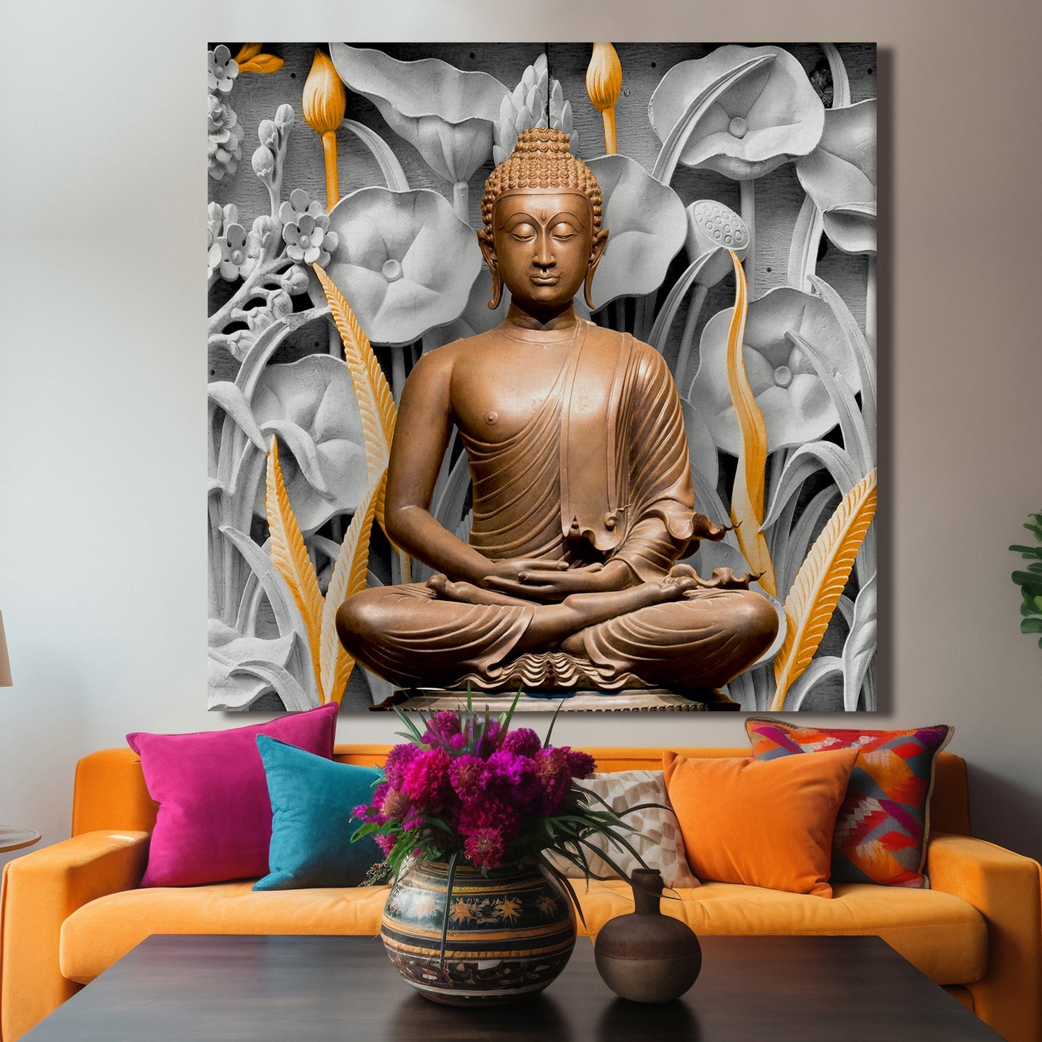 Harmony and Balance: Buddha Vastu Wall Art for Living Room Decor ...
