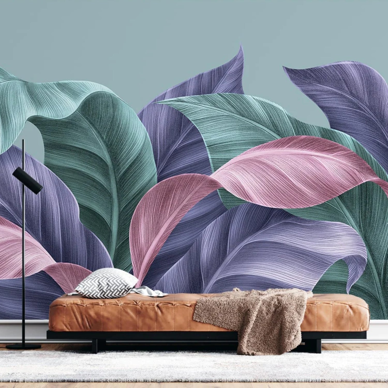 3d-wallpaper Transform Your Living Room with 3D Tropical Wallpaper for Home Decor – Paper Plane Design