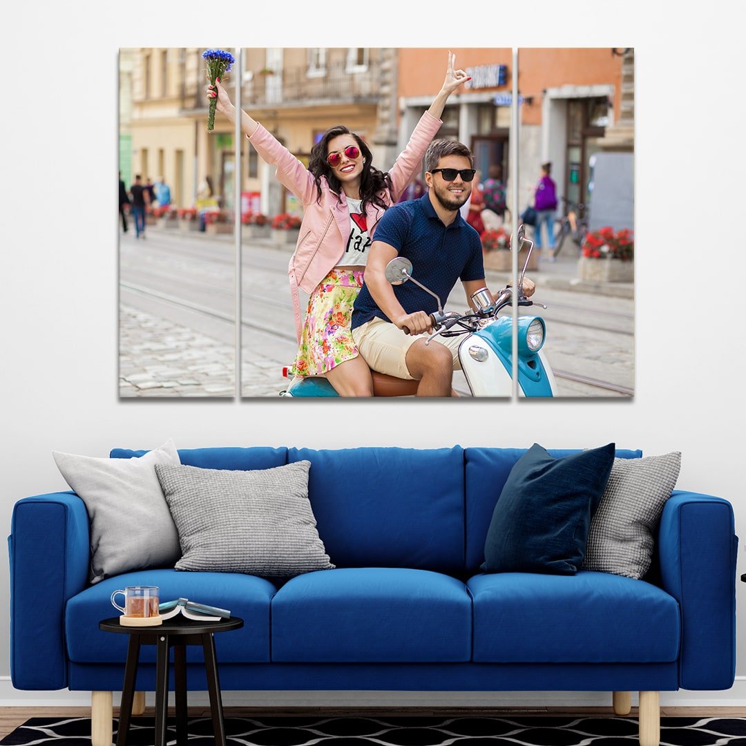 Customized 3 Panel Canvas Split Wall Art Framed for Bedroom Wall Decoration
