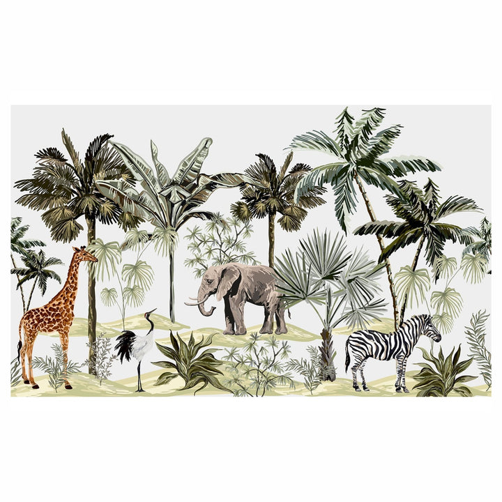 Customized Jungle Theme Animals Wallpaper for Kids Room Walls Decoration