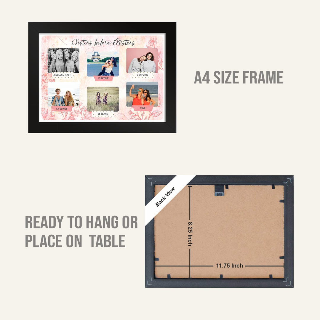 Customized Photo Collage Frames Birthday Gifts for Sister ( Sister Before Misters)