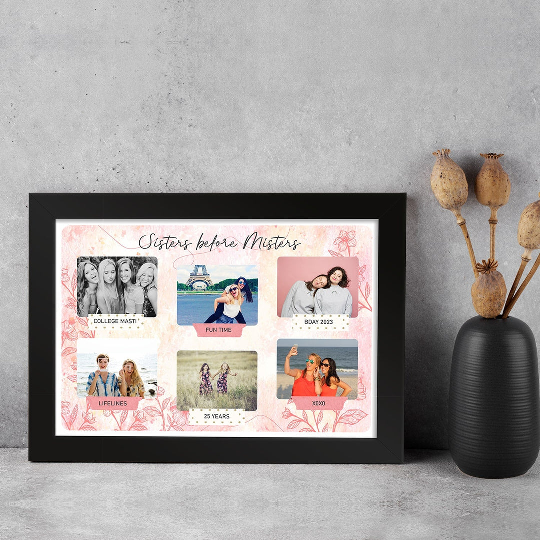 Customized Photo Collage Frames Birthday Gifts for Sister ( Sister Before Misters)