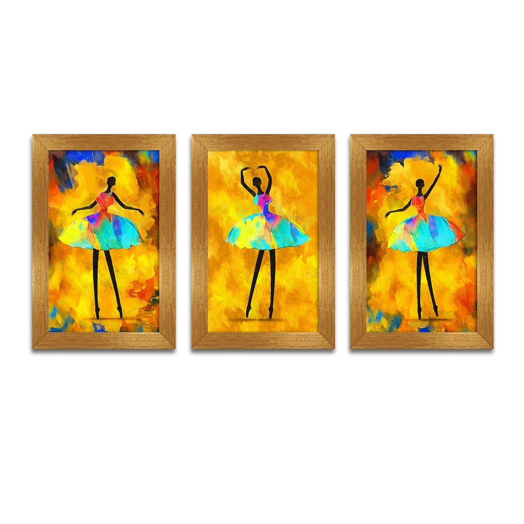 Dancing Ballerina African Canvas Painting Framed For Living Room and Hotels Wall Decoration