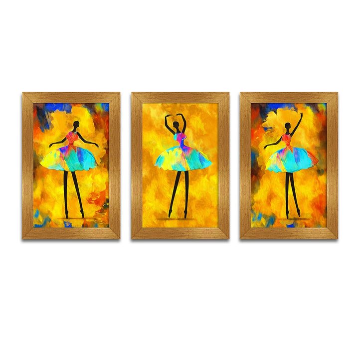 Dancing Ballerina African Canvas Painting Framed For Living Room and Hotels Wall Decoration