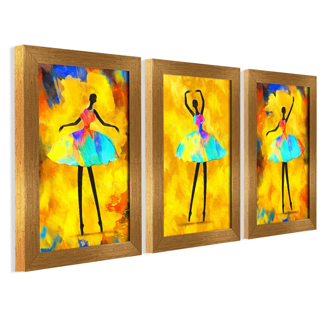 Dancing Ballerina African Canvas Painting Framed For Living Room and Hotels Wall Decoration